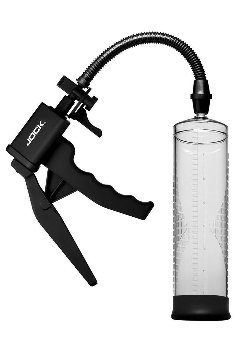 Jock Amp Up Penis Pump with Trigger Handle - Black/Clear