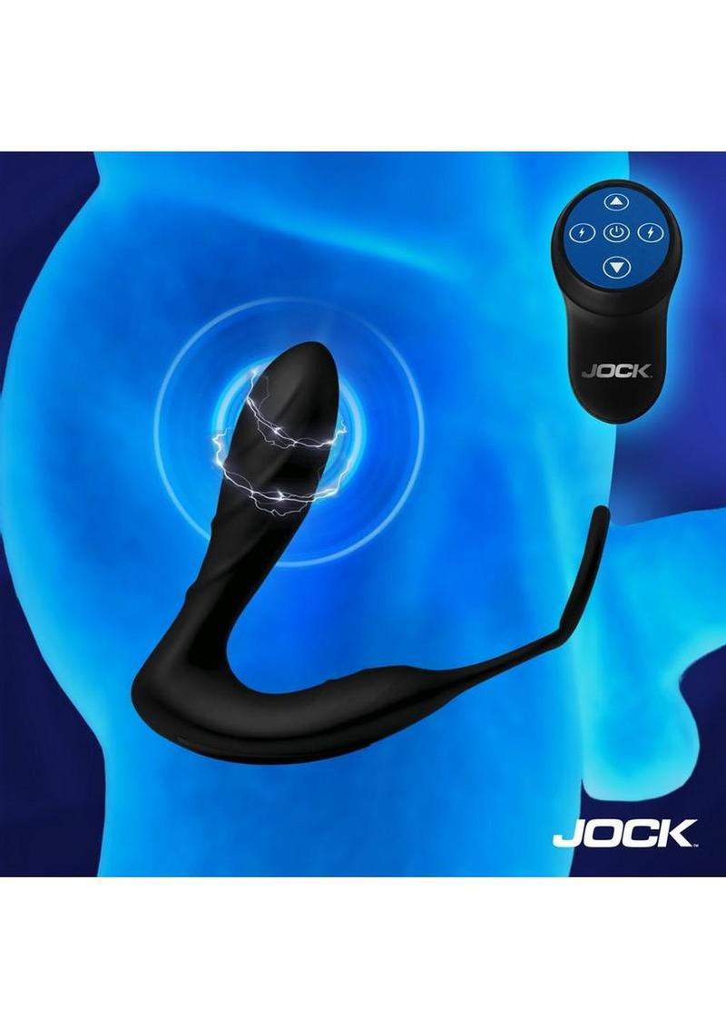 Jock Shockwave E-Stim Silicone Anal Plug with Cock Ring and Remote Control