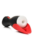 Jock Sucking and Vibrating Rechargeable Masturbator - Black/Red/White