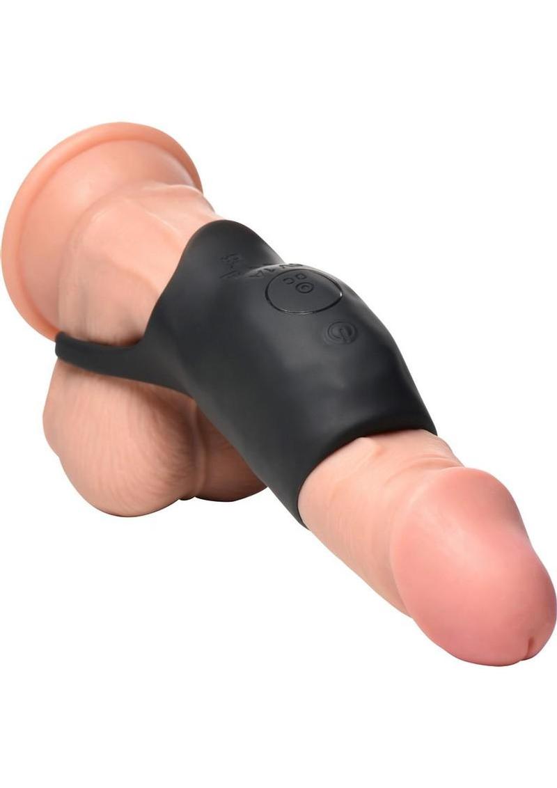 Jock Surge Vibrating Penis Sleeve Rechargeable Silicone Cock Ring with Remote Control