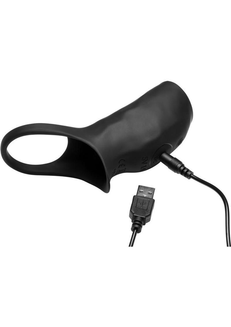 Jock Surge Vibrating Penis Sleeve Rechargeable Silicone Cock Ring with Remote Control