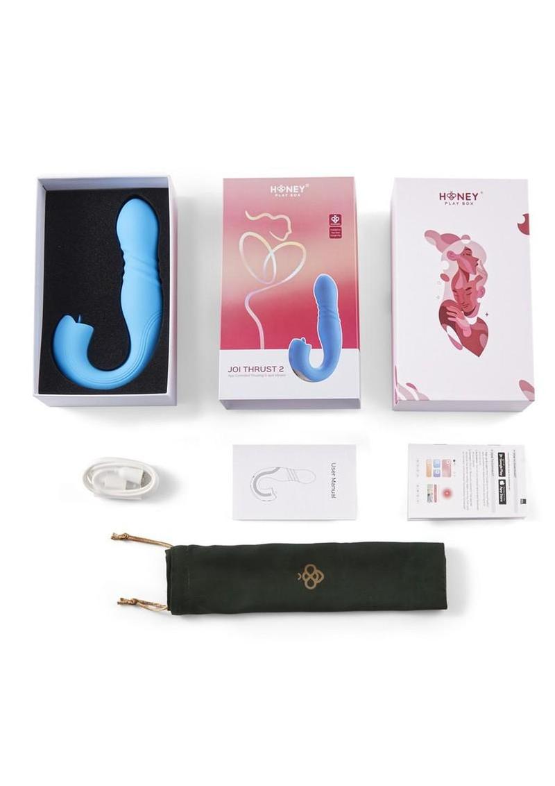 Joi Thrust 2 Pressure Sensing App Controlled Thrusting G-Spot Silicone Rechargeable Vibrator and Tongue Clit Licker