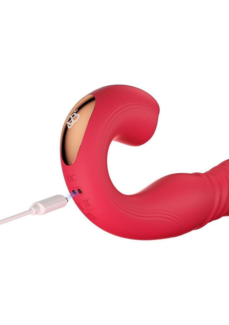 Joi Thrust 2 Pressure Sensing App Controlled Thrusting G-Spot Silicone Rechargeable Vibrator and Tongue Clit Licker