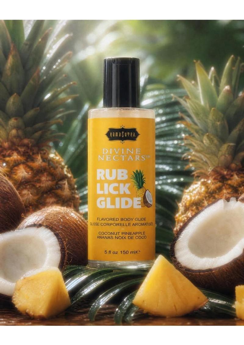 Kama Sutra Divine Nectars Water Based Flavored Body Glide 5oz - Coconut Pineapple
