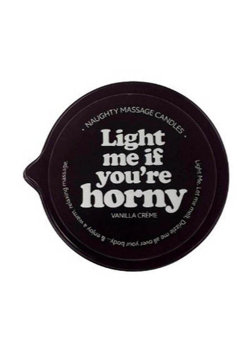 Kama Sutra Naughty Notes Light Me If You're Horny 2oz Massage Candle with Pour Spout Tin