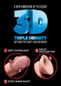 King Cock Plus Triple Density Double Penetrator Dildo - Vanilla - 9.5in