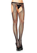 Leg Avenue Fishnet Suspender Tights - Black - One Size