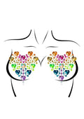 Leg Avenue Prism Nipple Jewels Stickers and Body Glitter (2 Packets - Multicolor