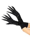 Leg Avenue Rhinestone Claw Gloves - Black - One Size
