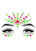 Leg Avenue Vibe Neon Black Light Face Jewels Stickers and Body Glitter (2 Packets - Multicolor
