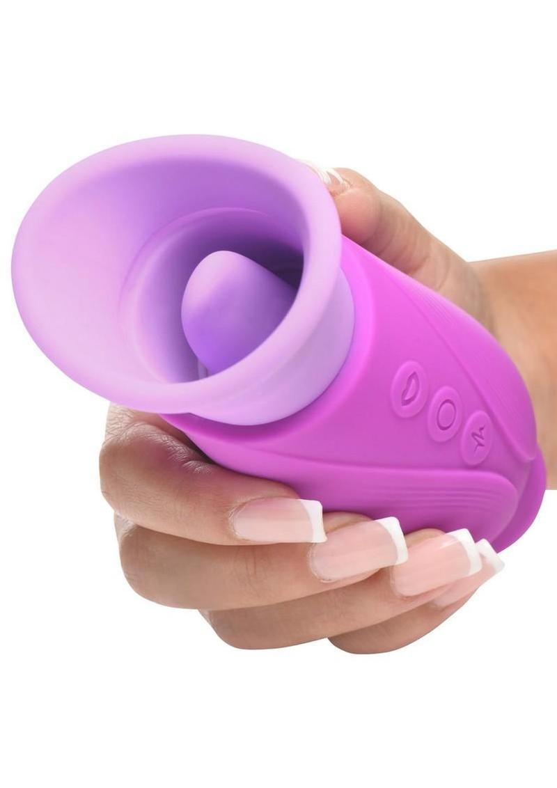 Lickgasm Licking Violet Sucking Licking Rechargeable Silicone Vibrator