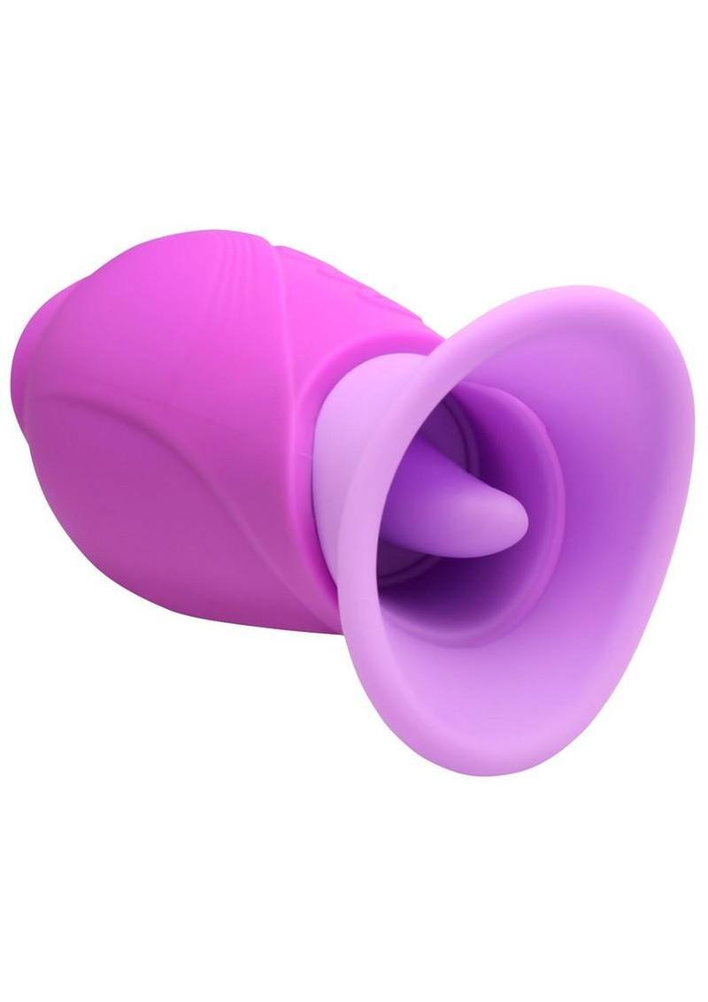 Lickgasm Licking Violet Sucking Licking Rechargeable Silicone Vibrator - Purple
