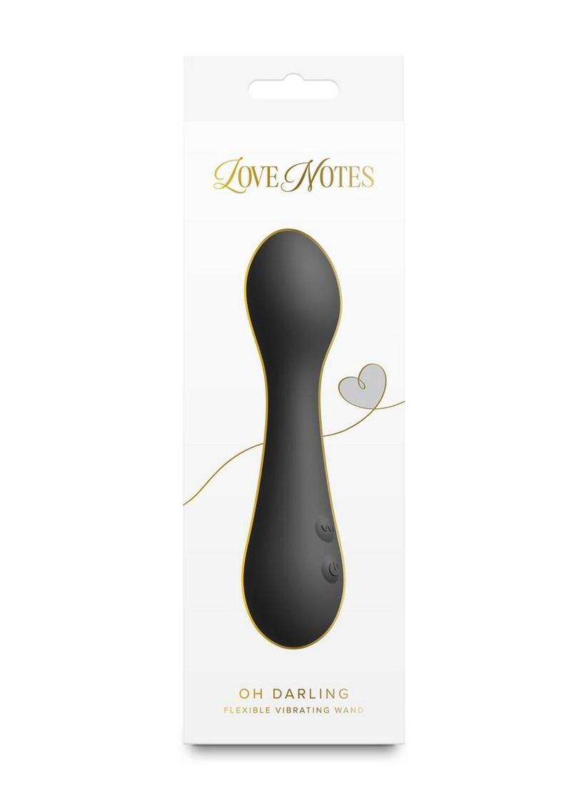 Love Notes Oh Darling Rechargeable Silicone Flexible Vibrating Wand - Black