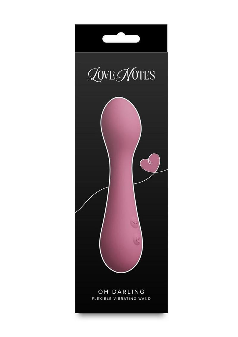 Love Notes Oh Darling Rechargeable Silicone Flexible Vibrating Wand - Pink