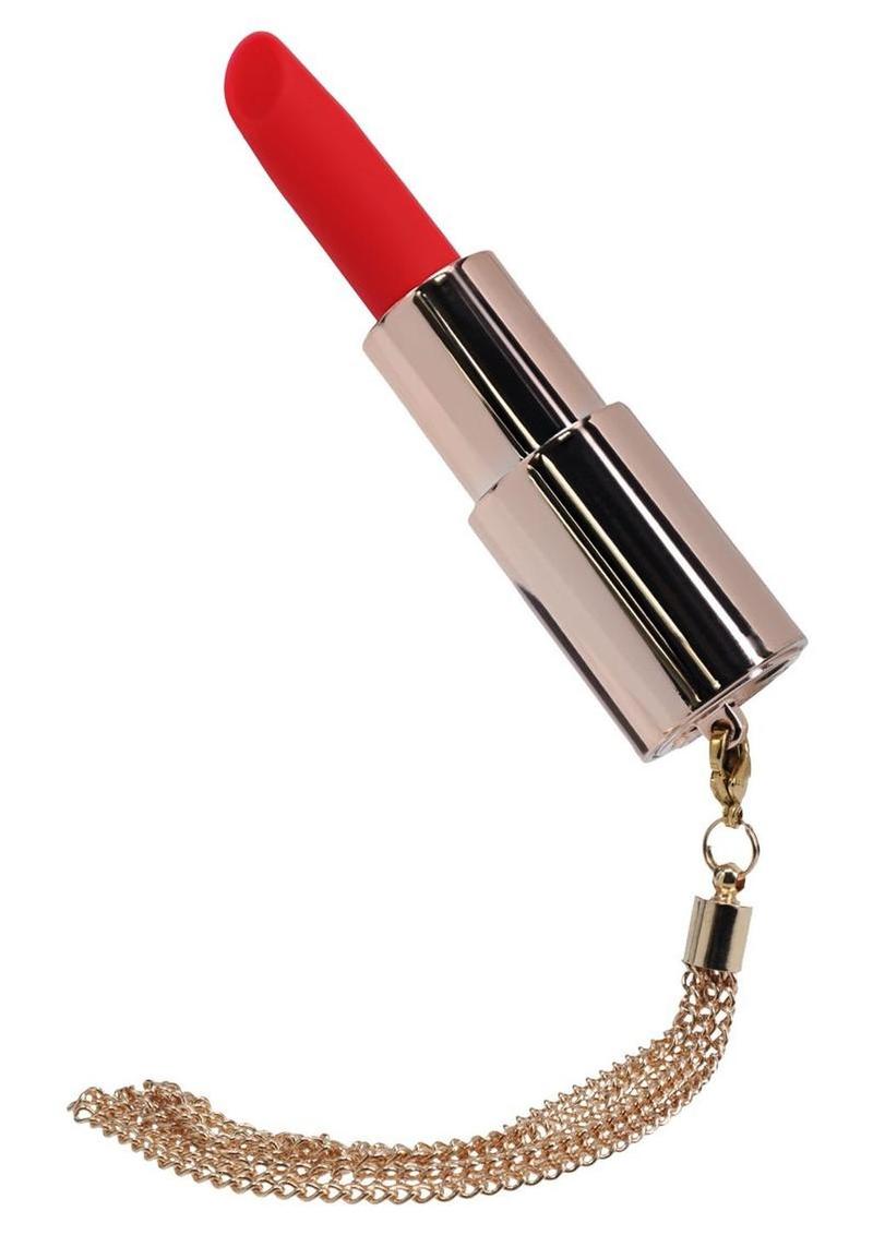 Loveline Sparkle Lipstick Rechargeable Silicone Vibrator with Interchangeable Heads