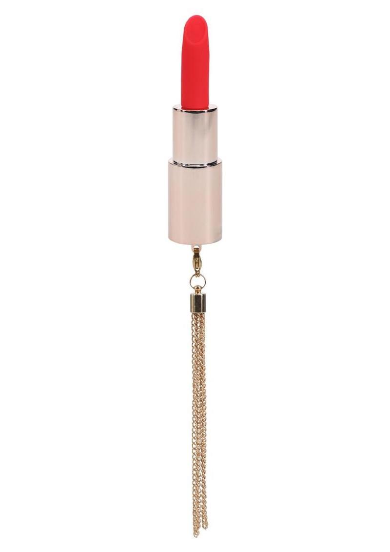 Loveline Tiffany Lipstick Rechargeable Silicone Vibrator with Interchangeable Heads