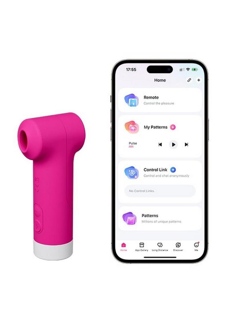 Lovense Fizz Dual-Head Rechargeable Silicone Clitoral Vibrator with Oral-Like Suction and Tapping