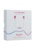 Lovense Gemini Rechargeable Silicone App-Control Nipple Clamps - Pink