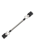 Lux Fetish Spreader Bar with Lockable Cuffs - Black/Silver