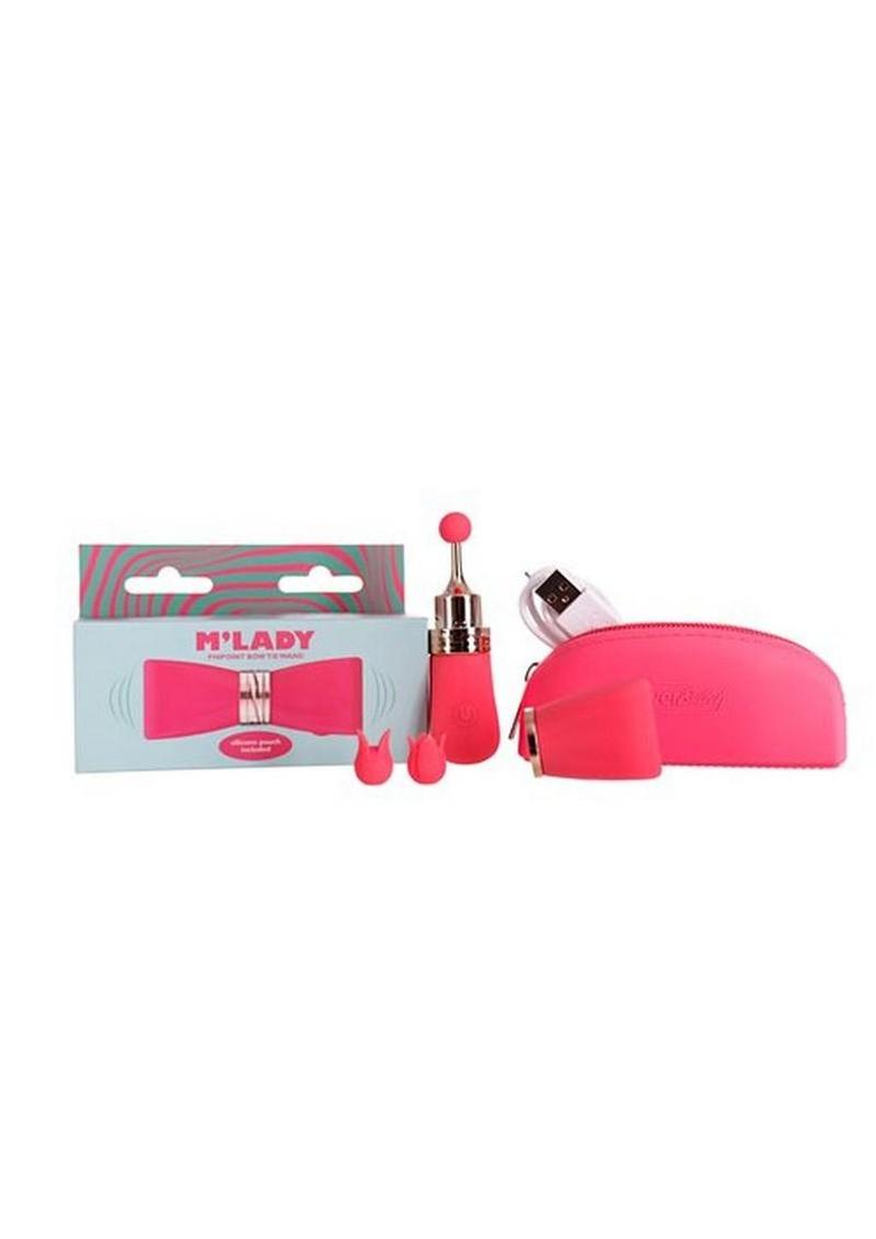 M'lady Pinpoint Silicone Rechargeable Bow Tie Wand