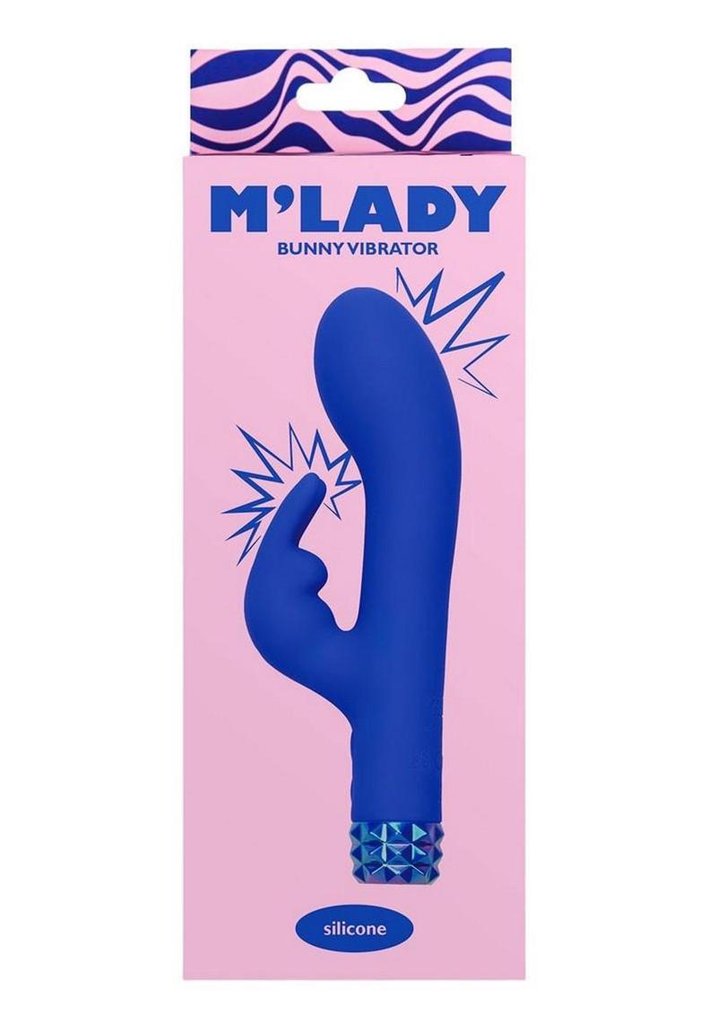 M'lady Rechargeable Silicone Bunny Vibrator - Blue