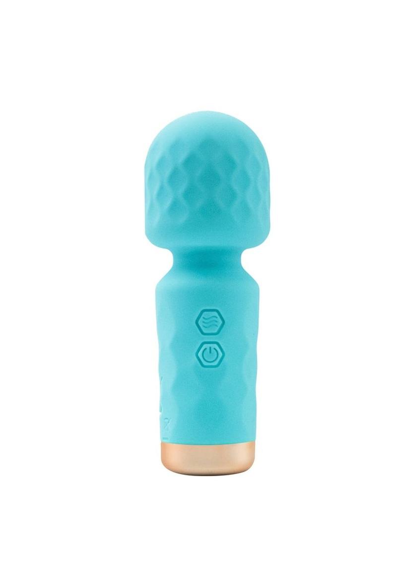 M'lady Rechargeable Silicone Mini Vibrating Wand - Teal