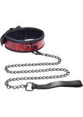 Master Series - Crimson Tied Chained Collar with Leash - Black/Red