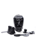 Master Series Muzzled Universal BDSM Hood with Removable Muzzle - Black