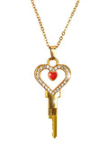 Master Series Possession Chastity Key Necklace - Gold/Red