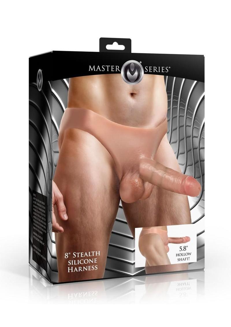 Master Series Thick Hollow Silicone Strap-On - Vanilla