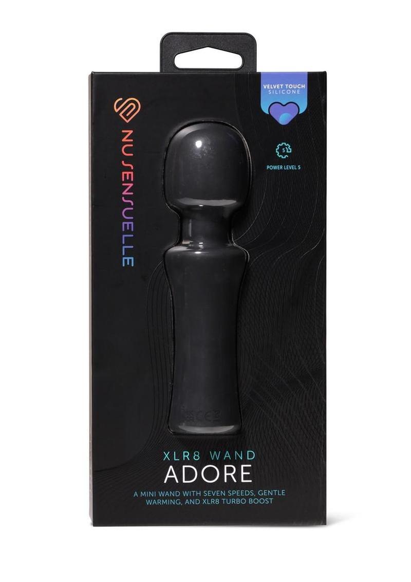 Nu Sensuelle Adore Xrl8 Rechargeable Silicone Wand with Heat - Black