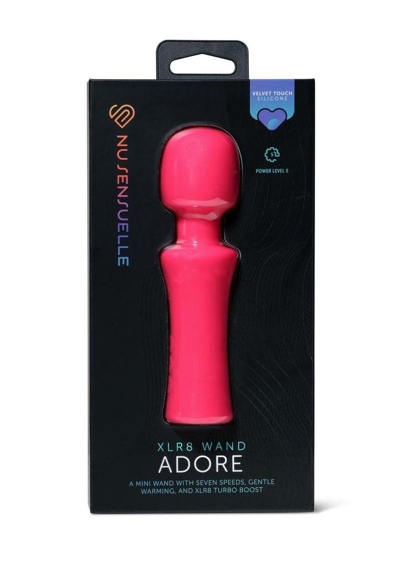Nu Sensuelle Adore Xrl8 Rechargeable Silicone Wand with Heat - Hot Pink
