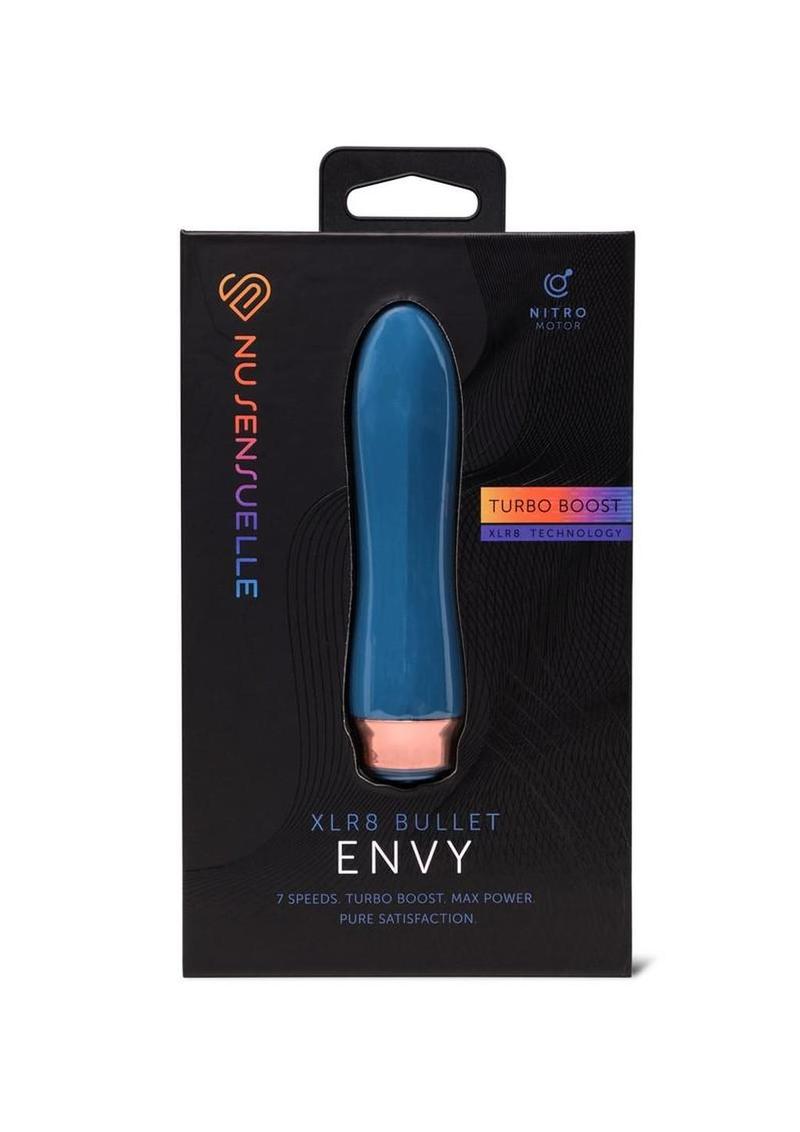 Nu Sensuelle Envy Xlr8 Rechargeable Silicone Bullet with Nitro Motor - Deep - Turquoise