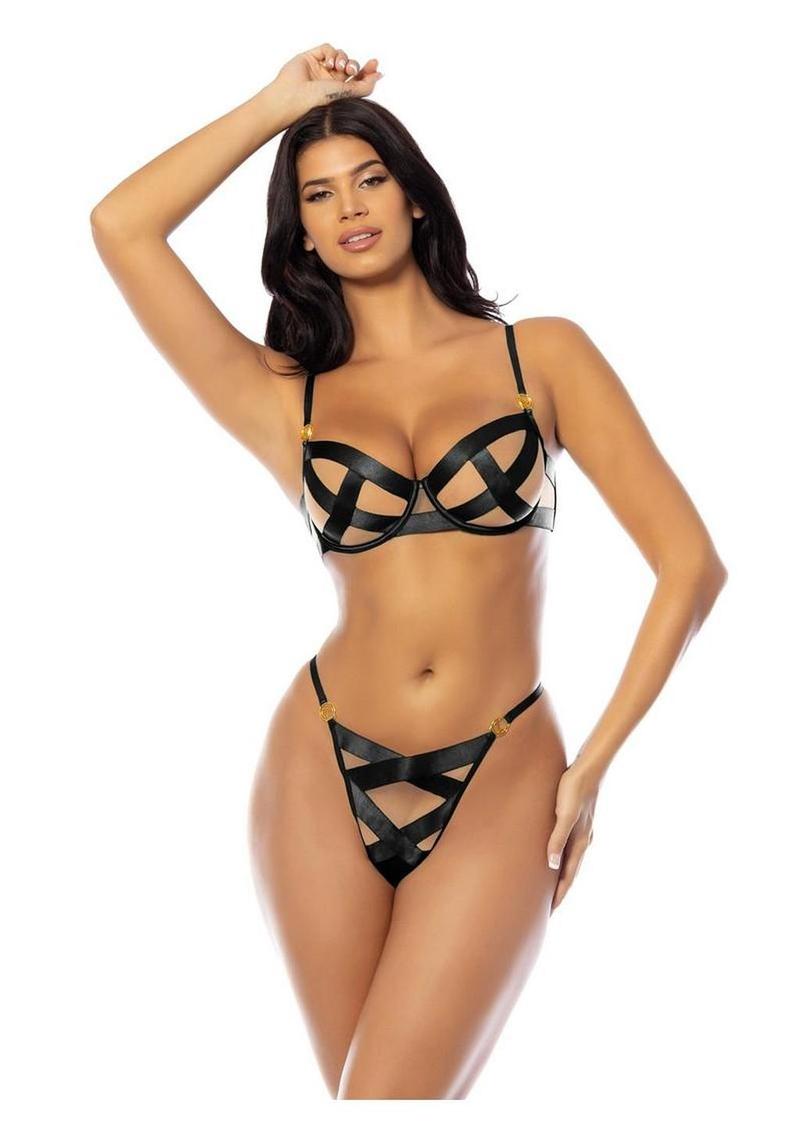 Oh LA LA Cheri Raelynn Bra - Black - Large - 2 Piece/Set