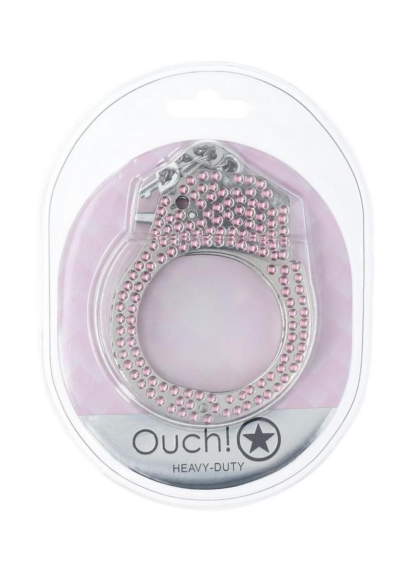 Ouch! Heavy-Duty Diamond Handcuffs - Pink