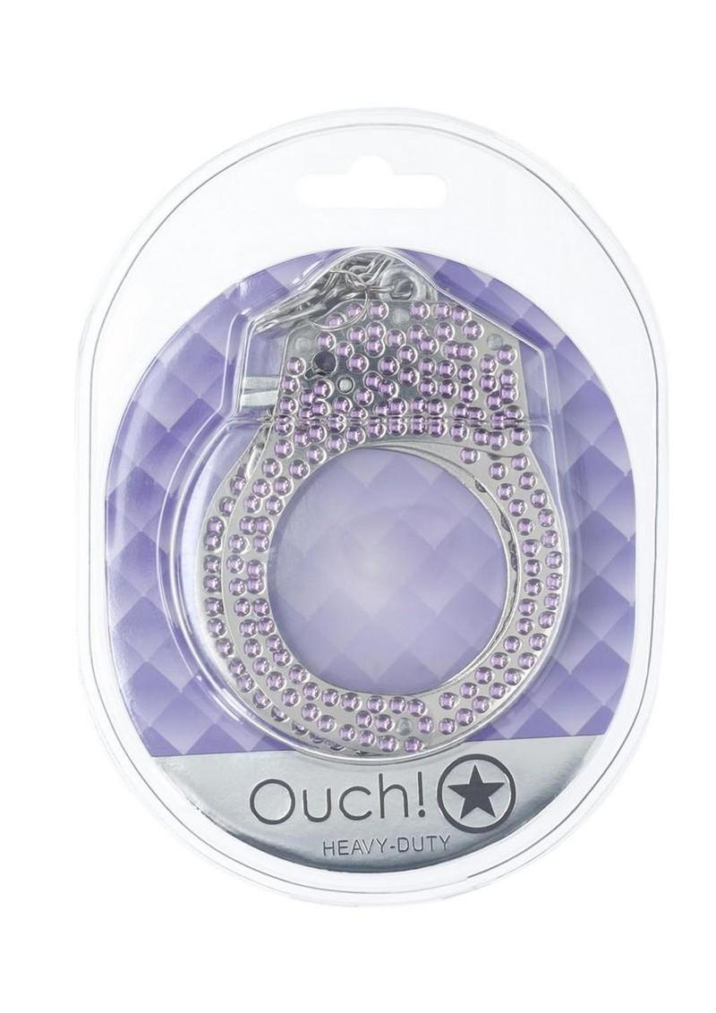 Ouch! Heavy-Duty Diamond Handcuffs - Purple