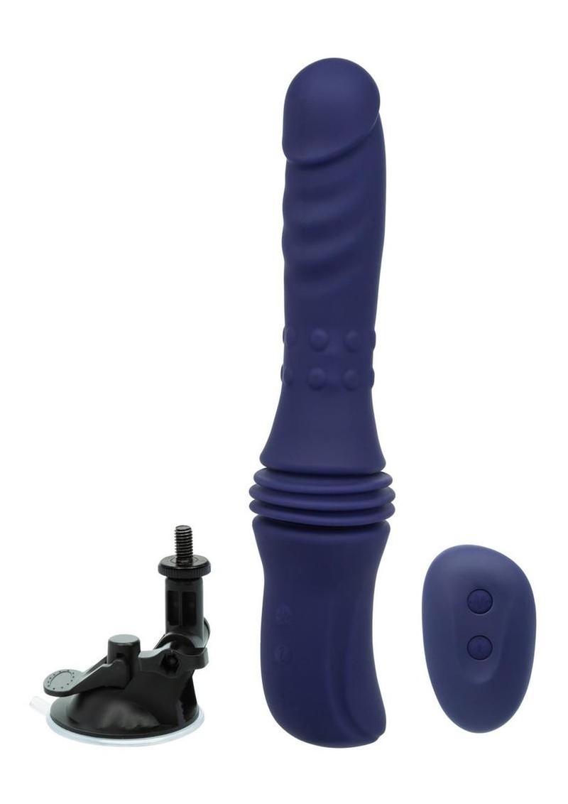 Overdrive Remote Control Rechargeable Silicone Rotating Thrusting Sex Machine - Purple