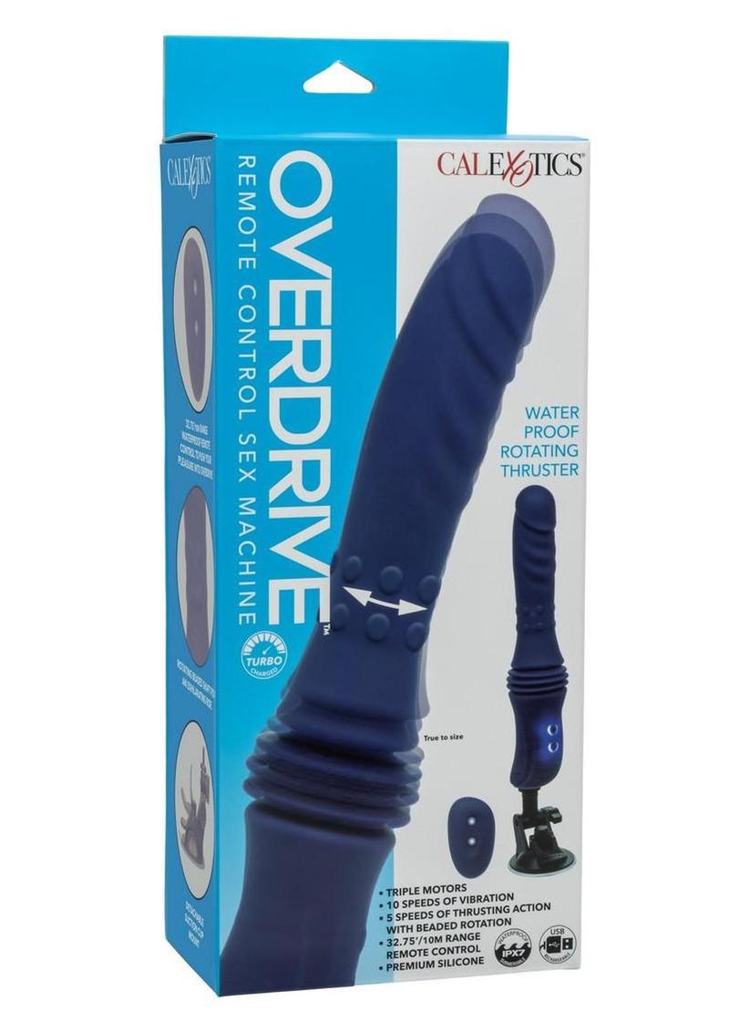 Overdrive Remote Control Rechargeable Silicone Rotating Thrusting Sex Machine - Purple
