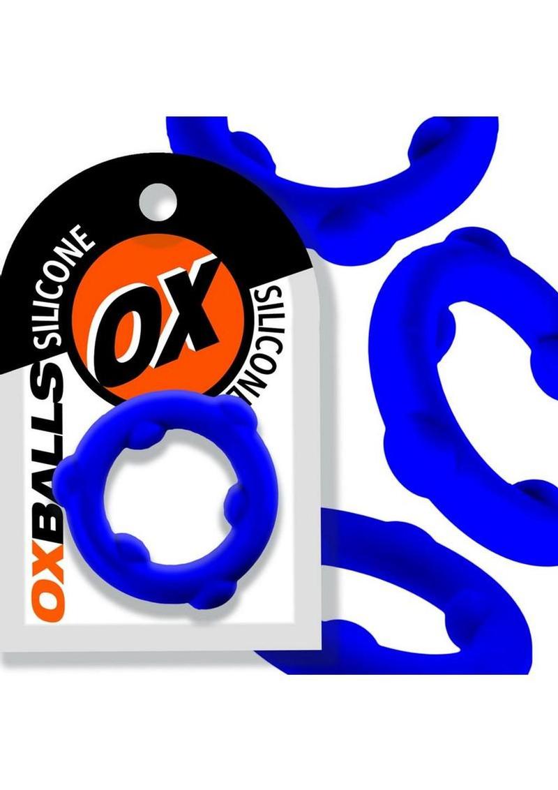 Oxballs Spinner Single Silicone Cock Ring - Glacier - Blue