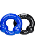 Oxballs Ultraballs Cock Ring - Black/Blue - 2 Pack/Set