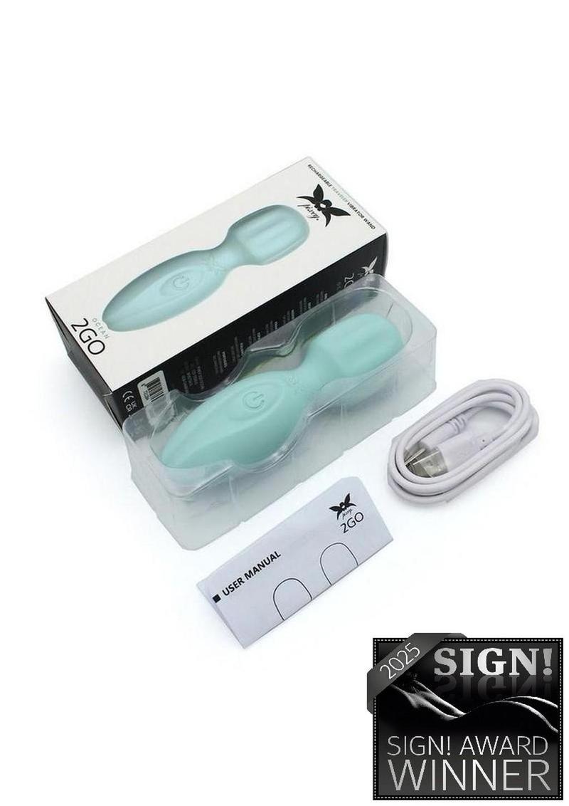 Pixey 2go Rechargeable Silicone Mini Wand - Ocean