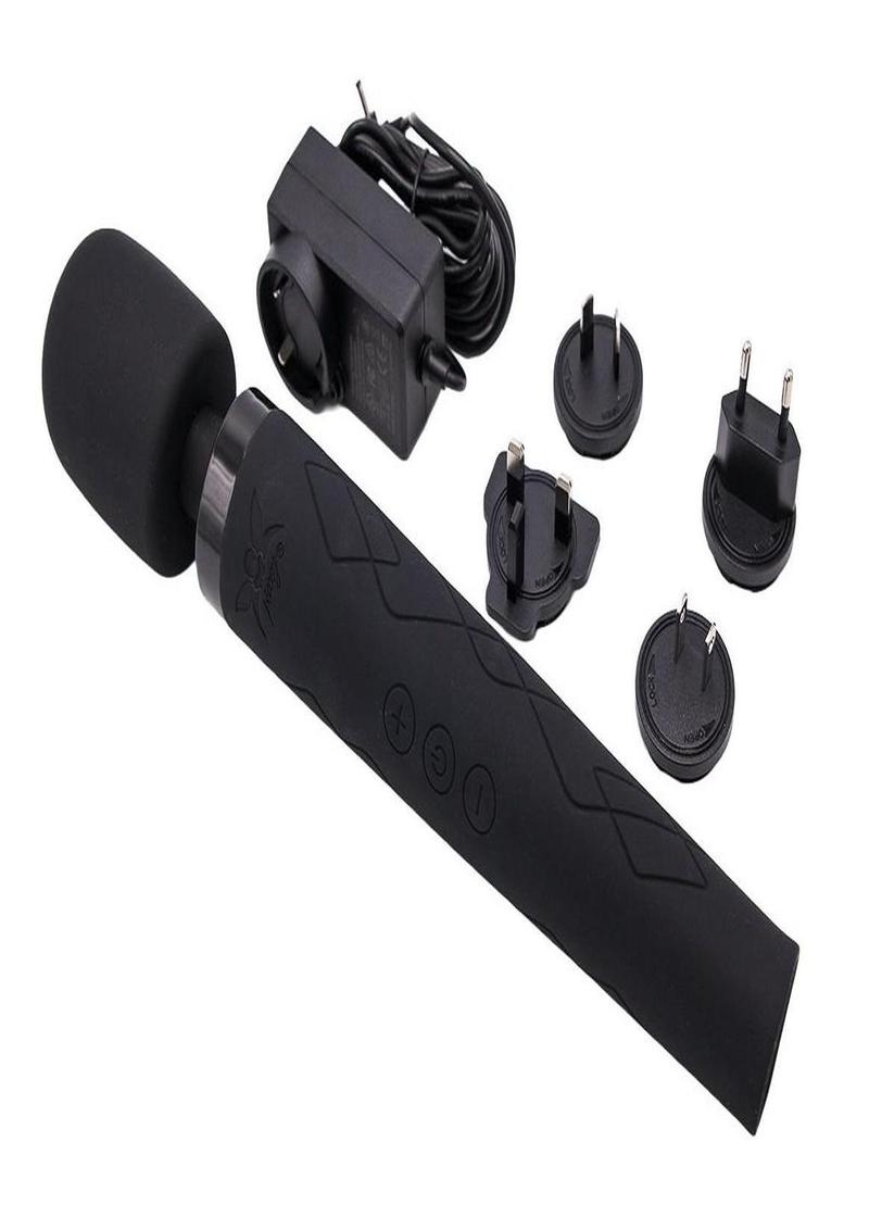 Pixey Deluxe Rechargeable Silicone Massager - Medium - Black Velvet