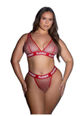 Playboy Galaxy Bunny Set (2 Piece) - 1xlarge - Black/Red - XXLarge