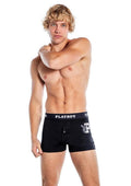 Playboy Mens Varsity Boxer Briefs - Black/White - 1xlarge - Black/White - XLarge