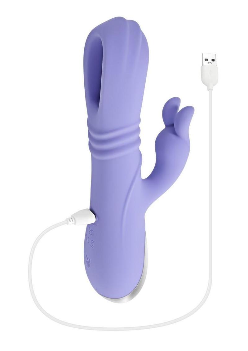 Playboy Tap Me In Rechargeable Silicone Dual Vibrating Rabbit