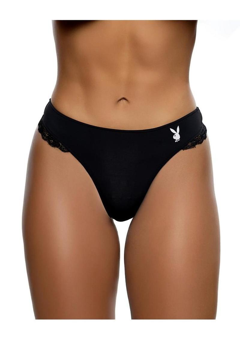 Playboy Ultra Soft Panty - Black/White - Large/XLarge