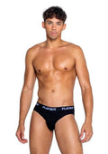 Playboys Mens Modal Gym Brief - Black/White - Large