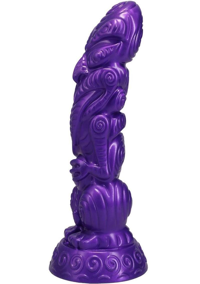 Polynesian Pleasure Idols Uhane Ino Spirit Idol Rechargeable Silicone Vibrating Dildo with Remote - Purple