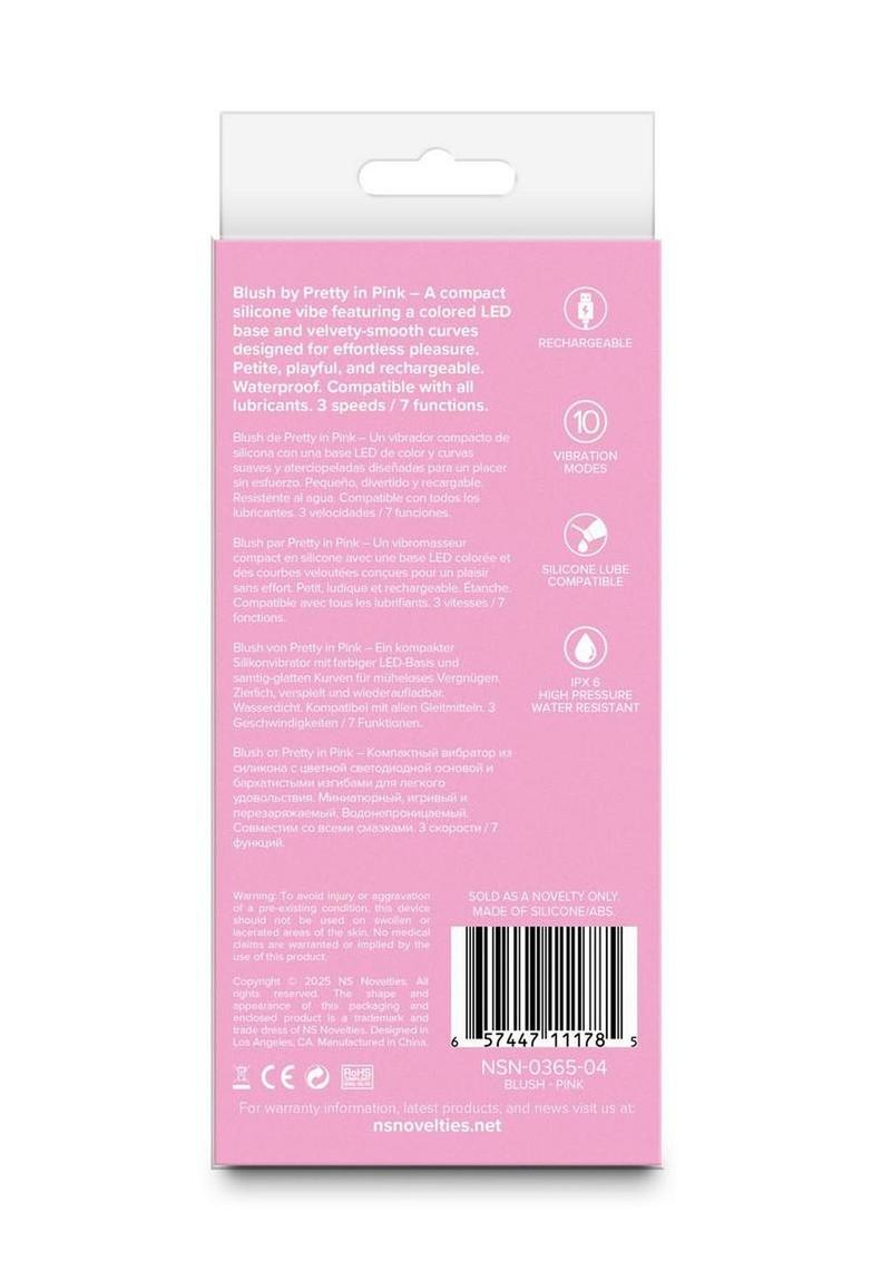 Pretty In Pink Blush Compact Rechargeable Silicone Light Up Vibrator
