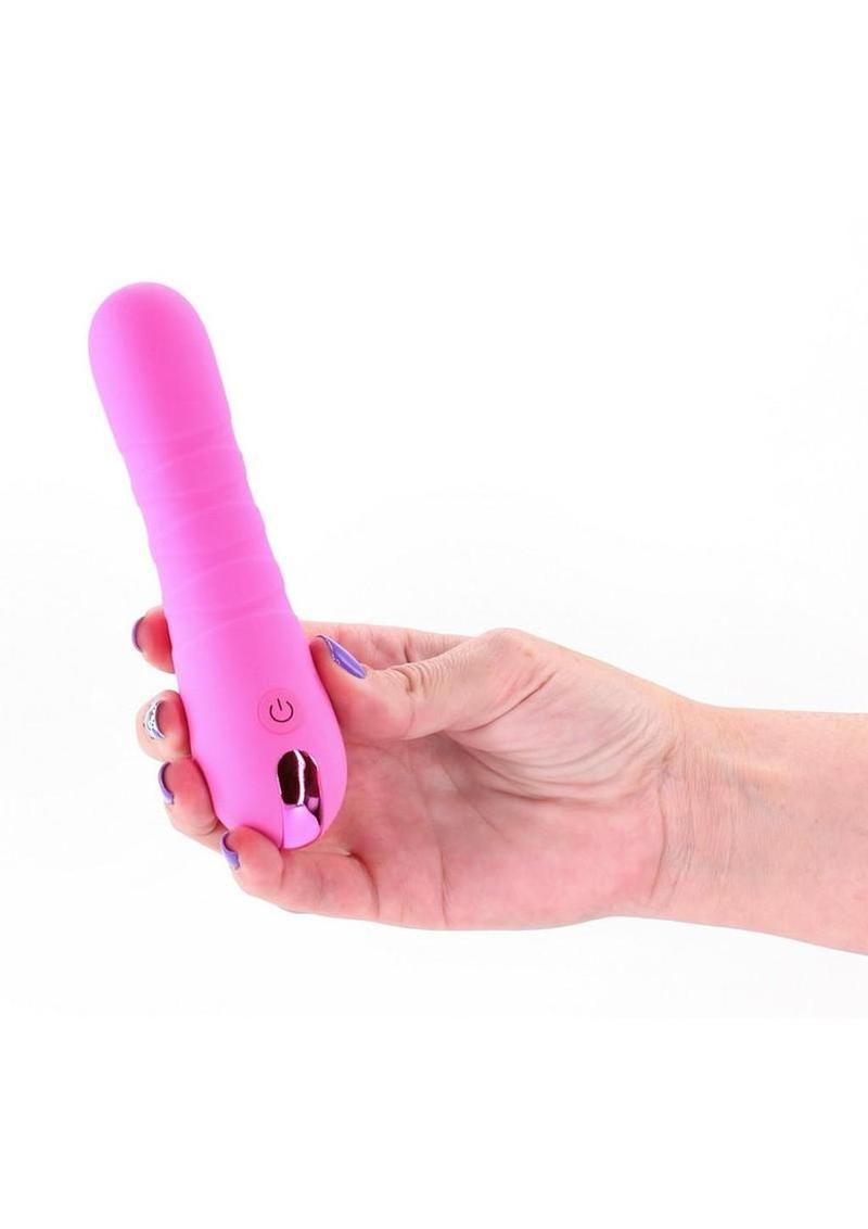 Pretty In Pink Crush Rechargeable Silicone Compact Thrusting Vibrator
